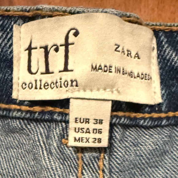 Zara TRF Collection high-waisted wide-leg cropped jeans with turn-up hems size 6 - Picture 6 of 8